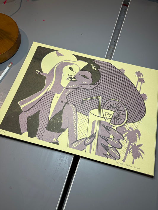 Night and Day screenprint