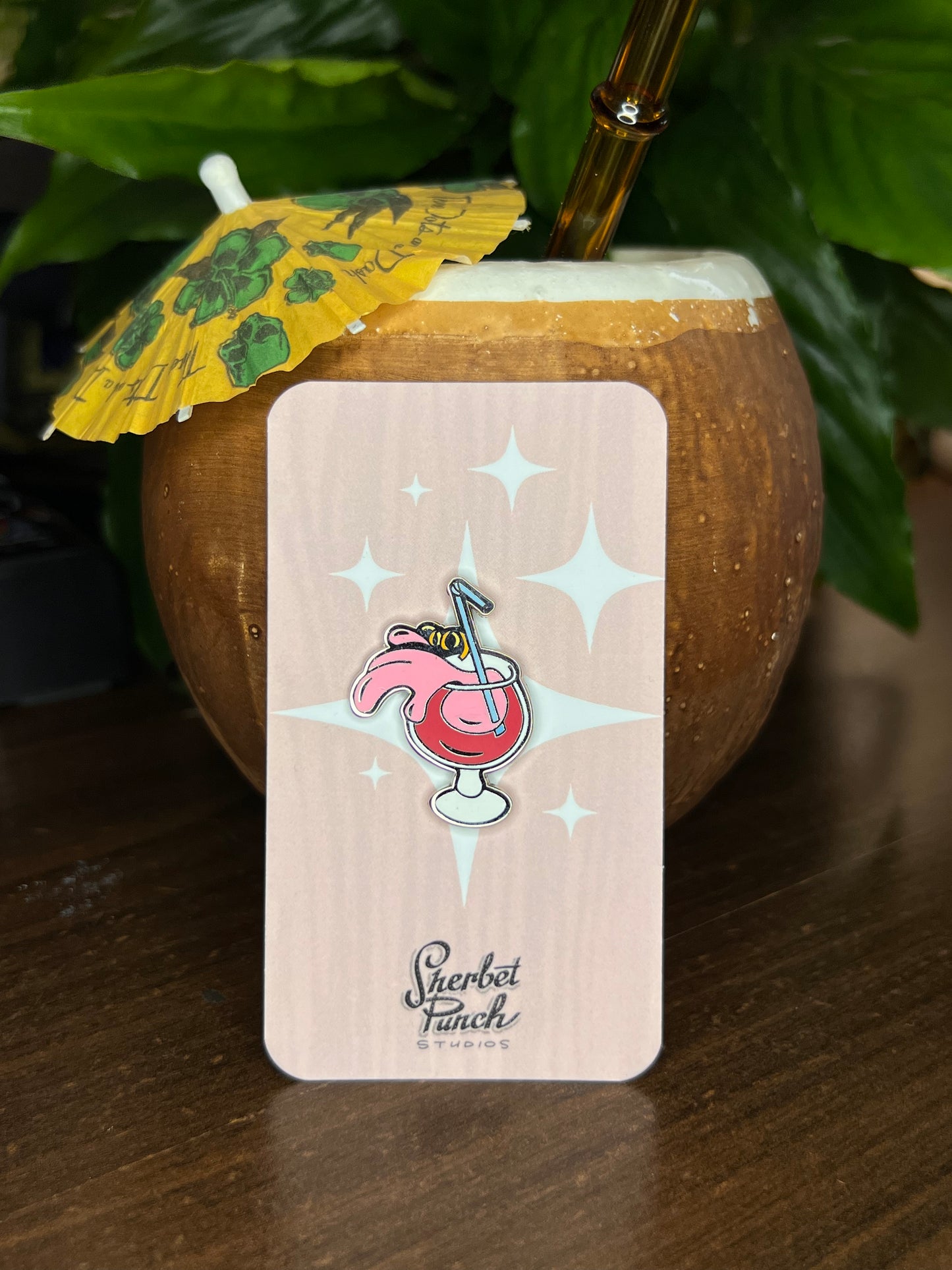 Pink Goblet enamel pin