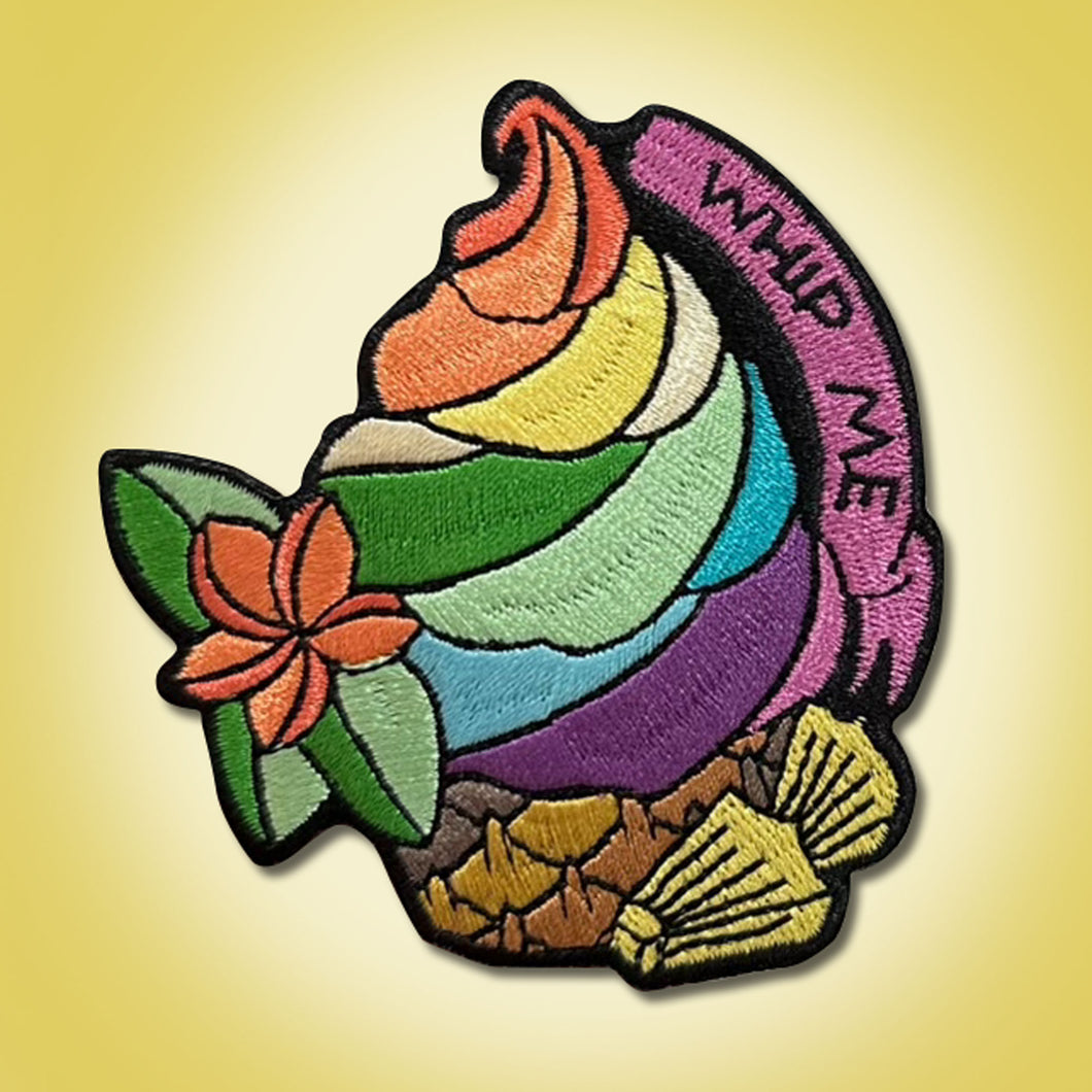 Rainbow Whip Me Embroidered Patch