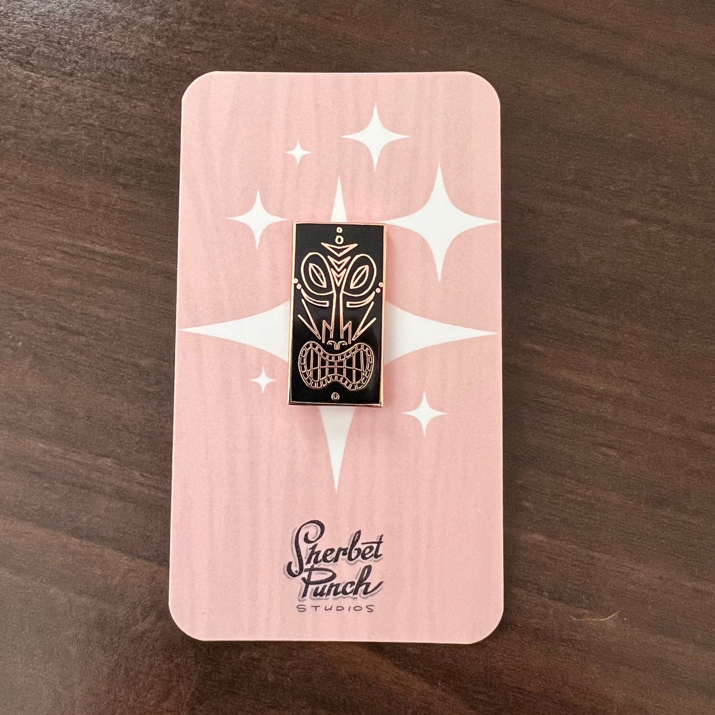 Tiki idol enamel pin