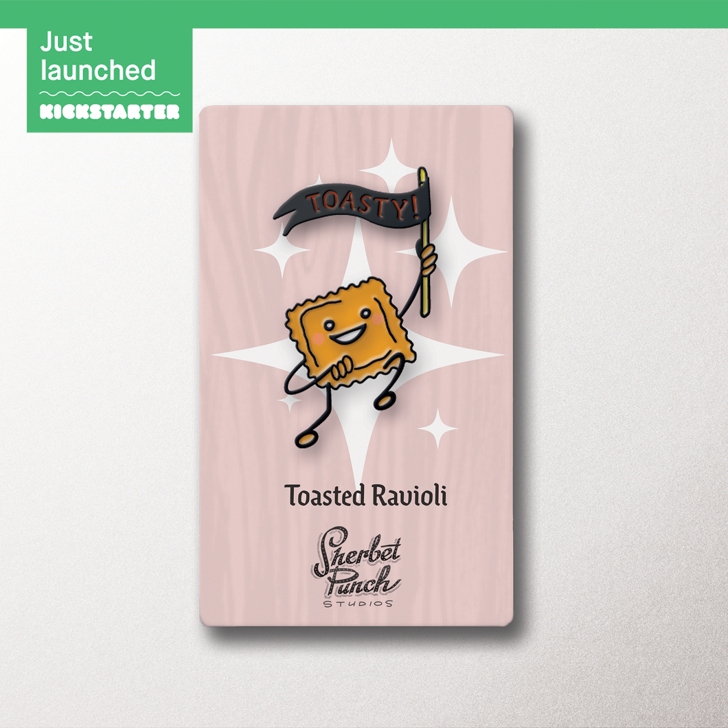 Toasted Ravioli Retro Character Enamel Pin