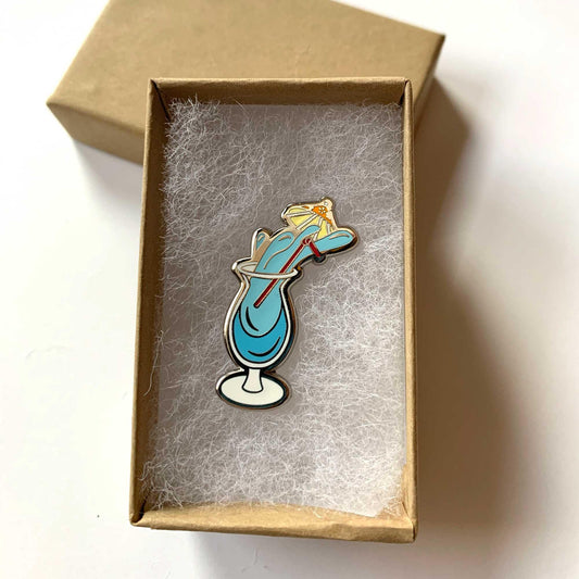 Hurricane cocktail enamel pin