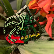 Load image into Gallery viewer, Rock N&#39; Roll Spider Enamel Pin
