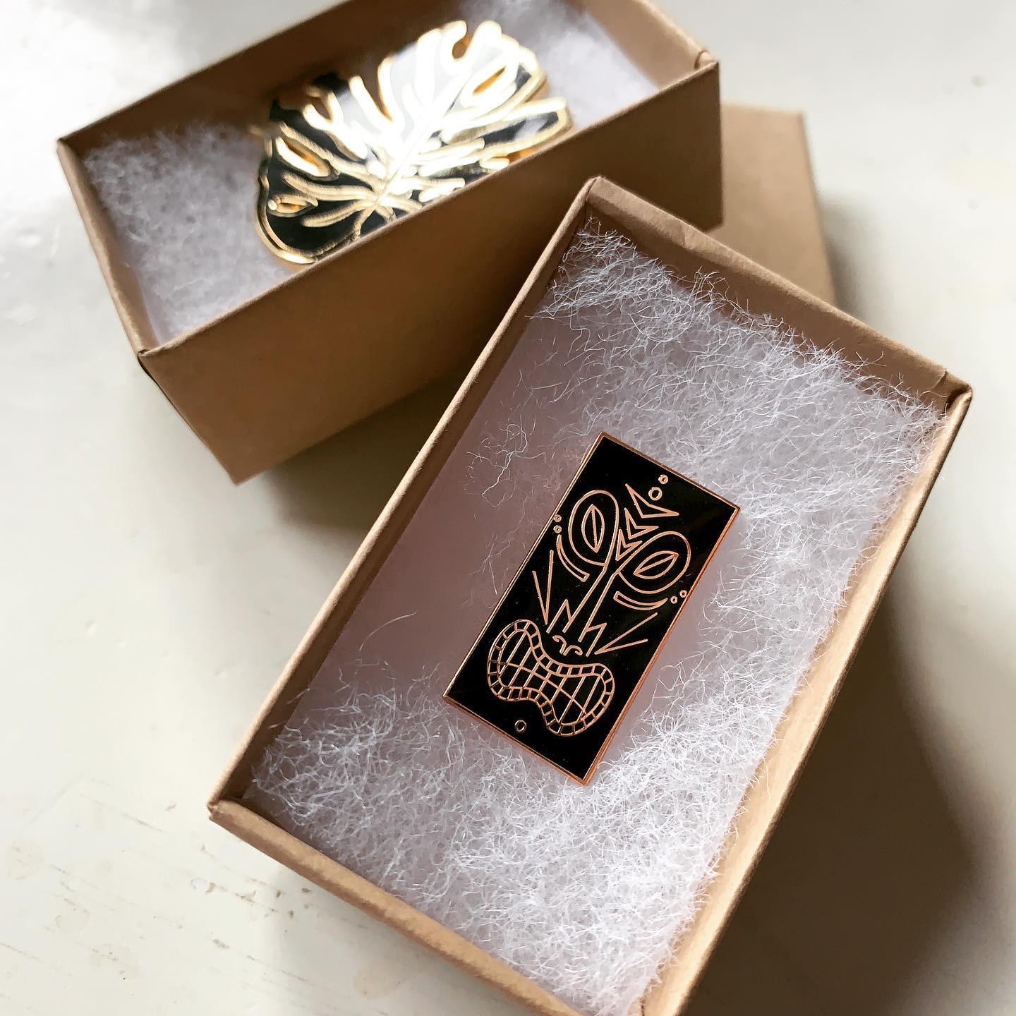 Tiki idol enamel pin