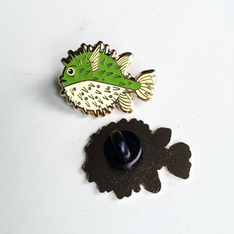 Puffer Fish enamel pins