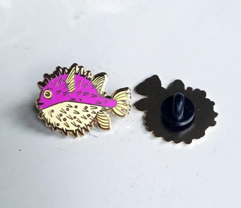 Puffer Fish enamel pins